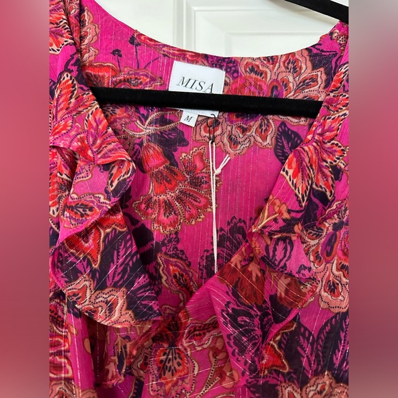 NWT Misa Los Angeles azalea romper in Fuchsia - size Medium - Picture 4 of 7